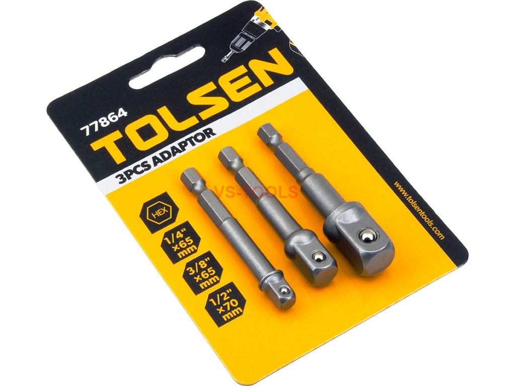 3Pcs Socket Adapter Drill Bits Set Hex Shank 1/4 3/8 1/2